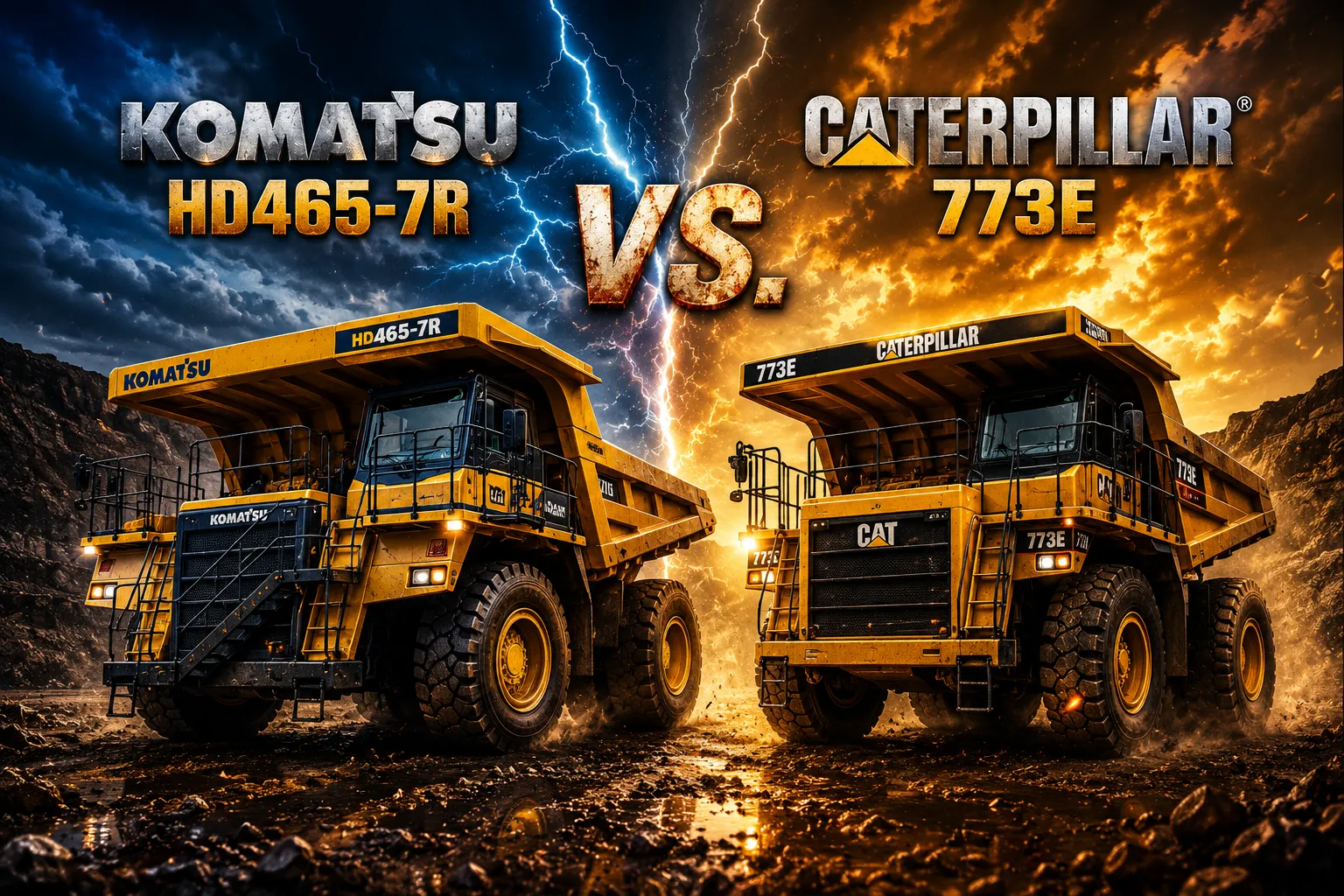 Komatsu HD465-7R và Caterpillar 773E